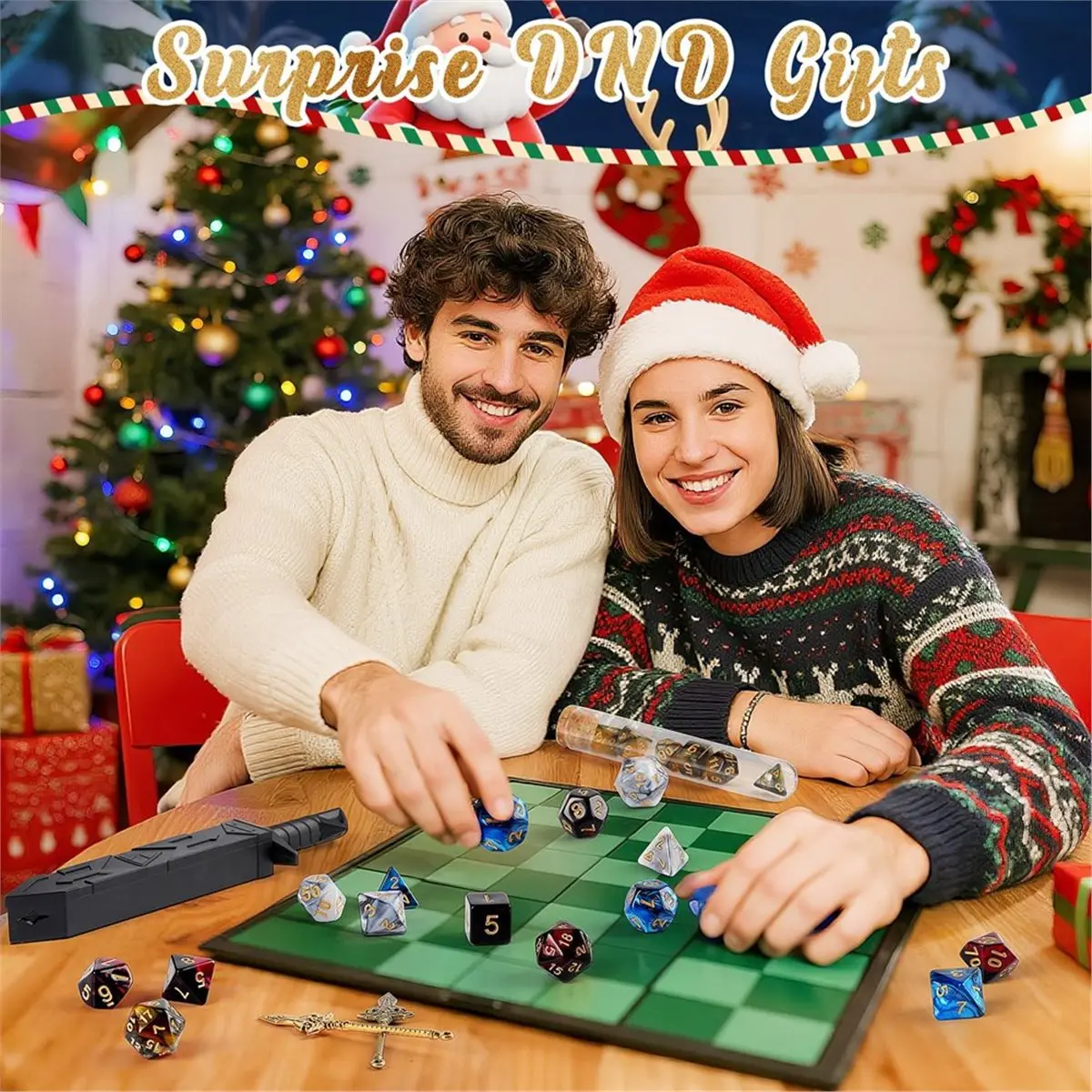 Christmas Advent Calendar 2025, Mystery DND Dice Set Vacation Advent Calendar 24 Days, Surprise Gifts