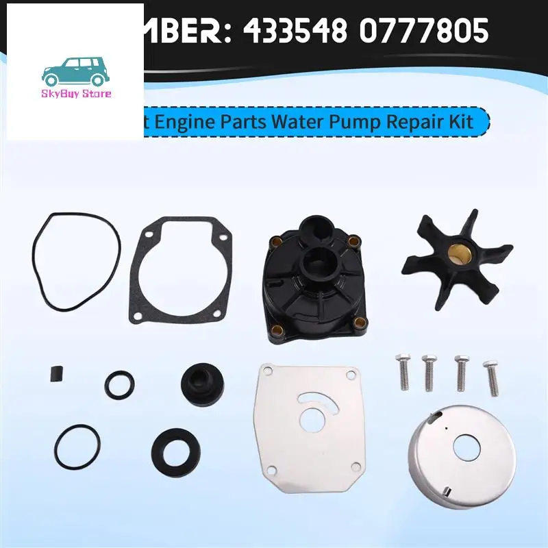 

Ремкомплект водяного насоса для лодочного двигателя Evinruden Johnson OMC, детали 28, 35, 40, 48, 50 л.с., подвесные моторы-438592 433548 0777805