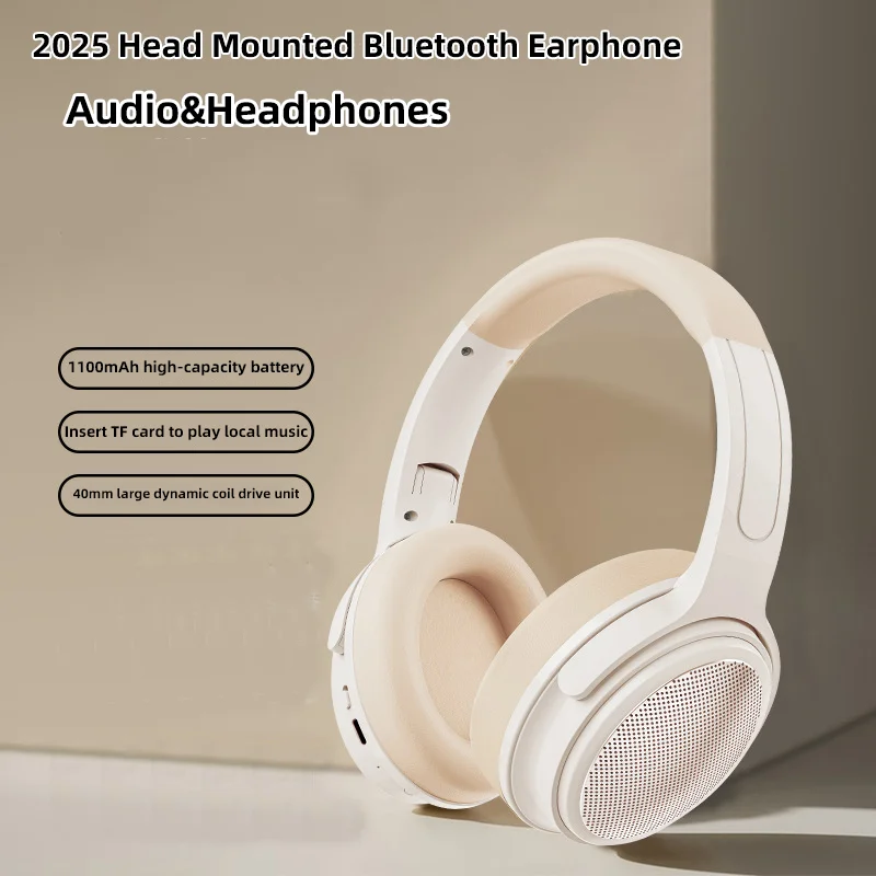 

Bluetooth Earphone Long Battery Life Audio Function Support Wired Connection Wide Compatible Wireless Headset Listen Music