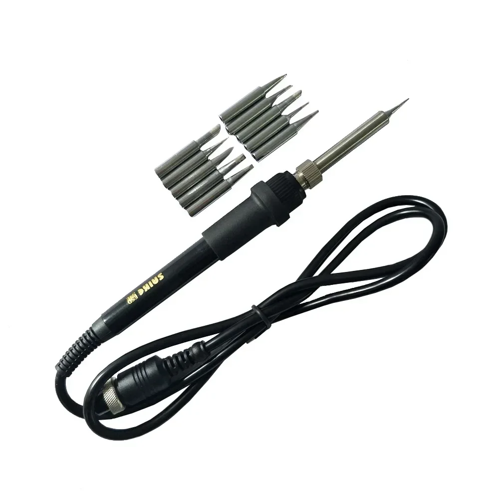 Saike 907 Replace Electric Soldering Iron Handle + 10pcs Welding Head For Saike 852D 909D 936 937 8858 Rework Station