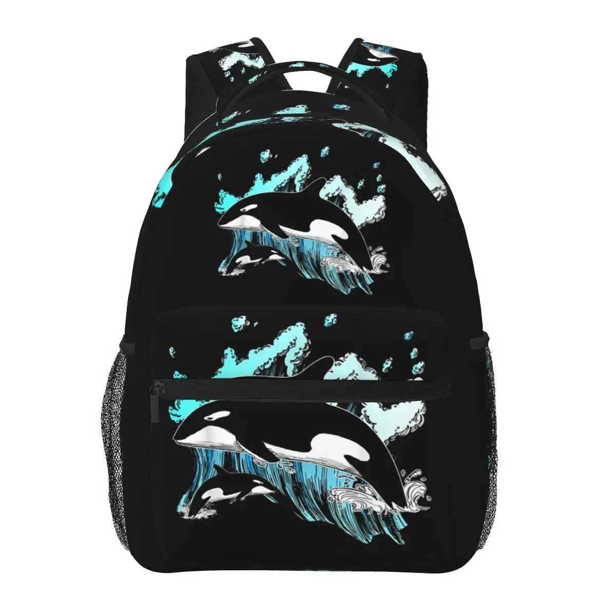 

Orca Aquatic Sea Ocean - Top Tees Killer Whale Backpacks Boys Girls Bookbag Students School Bags Cartoon Rucksack Shoulder Bag