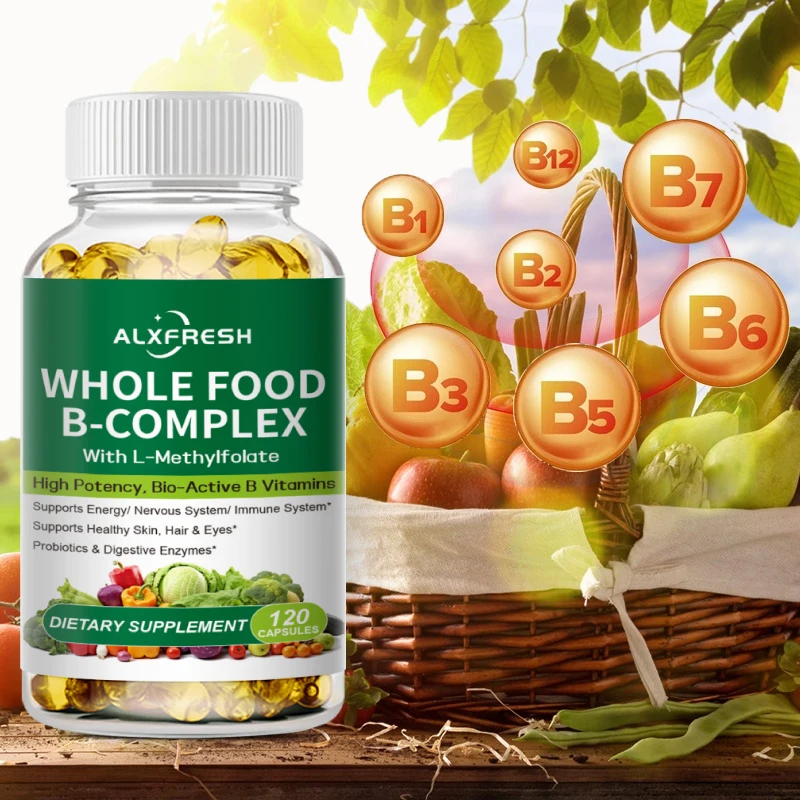 Vitamin B Complex Capsule for Supports the Nervous System Healthy Hair and Eyes Supports Energy Stress & Supports Better Moods