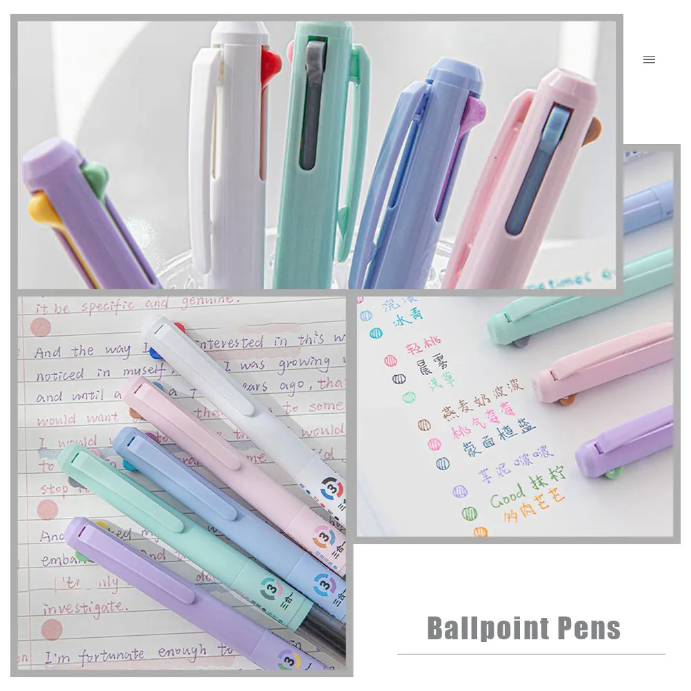 

5Pcs Smooth Writing Ballpoint Pens Press Action Multi-Function Pens for School Office Wear-Resistant Household Writing Supplies
