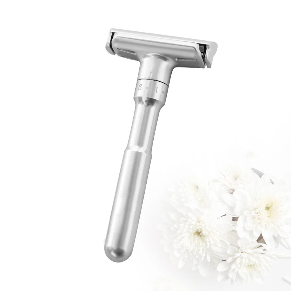 حامل ماكينة حلاقة يدوية قابل للتعديل على الوجهين ماكينة حلاقة للرجال 6 إعدادات أداة تهذيب السفر خفيفة الوزن