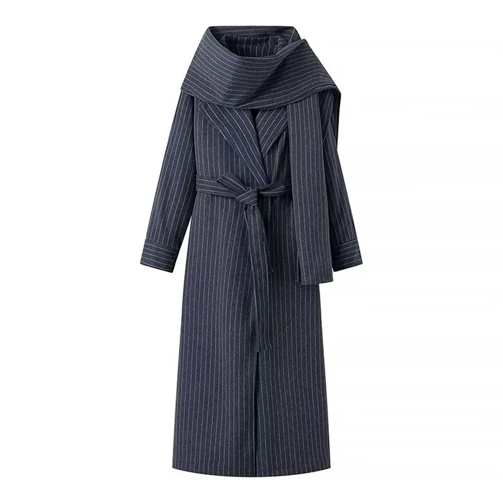 

Winter new women's clothing fashion simple and versatile with scarf medium and long windbreaker