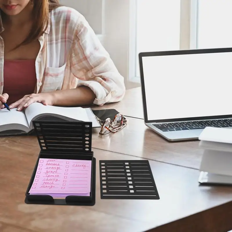 ملاحظات منظم مكتب متعدد الاستخدامات مثبت ملاحظة استنسل اللوازم المدرسية مكتب الملحقات حامل ملاحظة لاصقة مع قالب