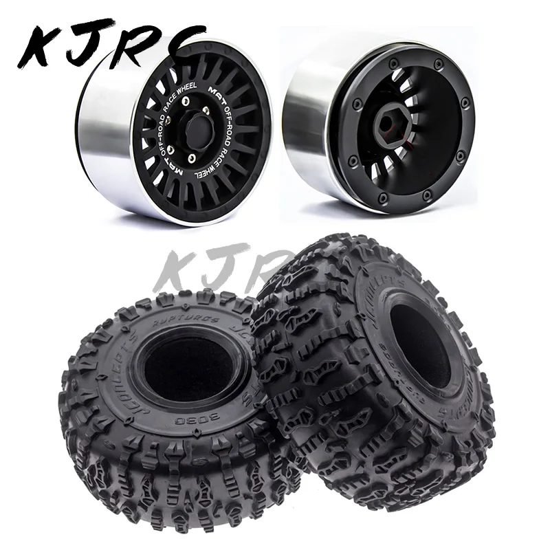 

2.2 Inch Aluminum Alloy Beadlock Wheel Rim Hub 2.2" Rubber Tire Rock Tyres for 1/10 RC Crawler Car TRX4 SCX10 D90 TRX6 Yikong