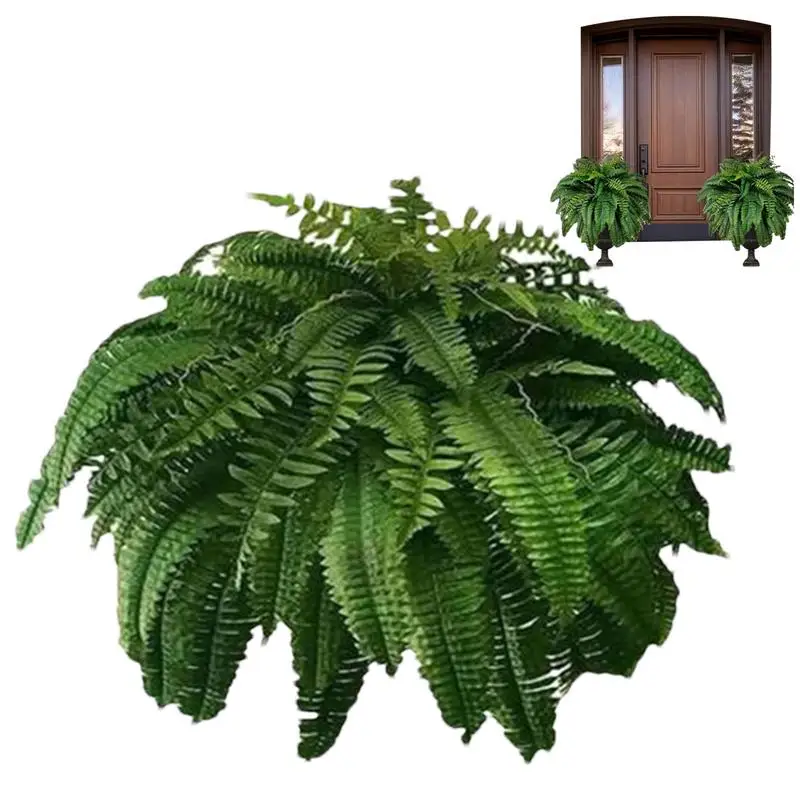 

Ferns Artificial Plants Artificial Boston Fern Plant UV Resistant Faux Greenery Farmhouse Decoration Faux Ferns for Porch Window