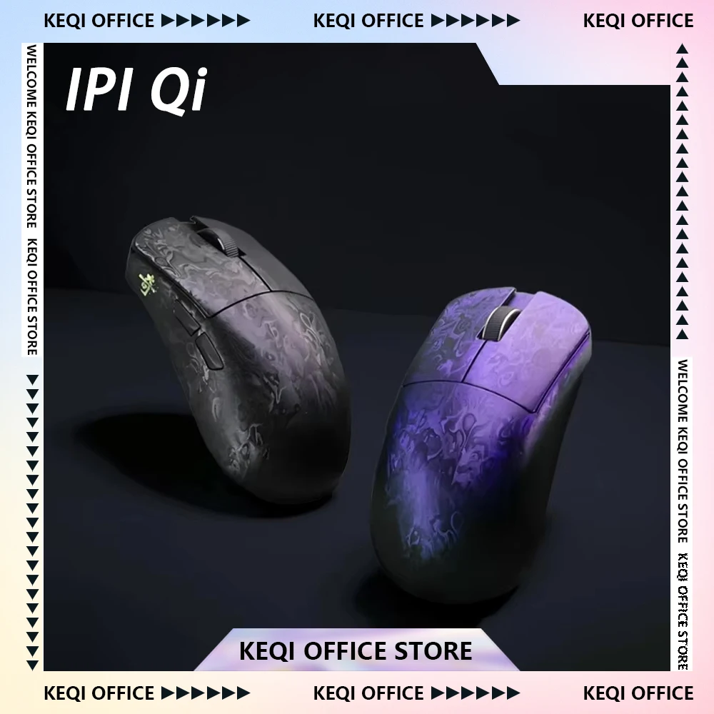 

IPI Qi Mouse Tri Mode Wireless Mouse Paw3950 Carbon Fiber Lightweight Gaming Mice Nordic52840 Custom Gamer PC Accessories Gifts