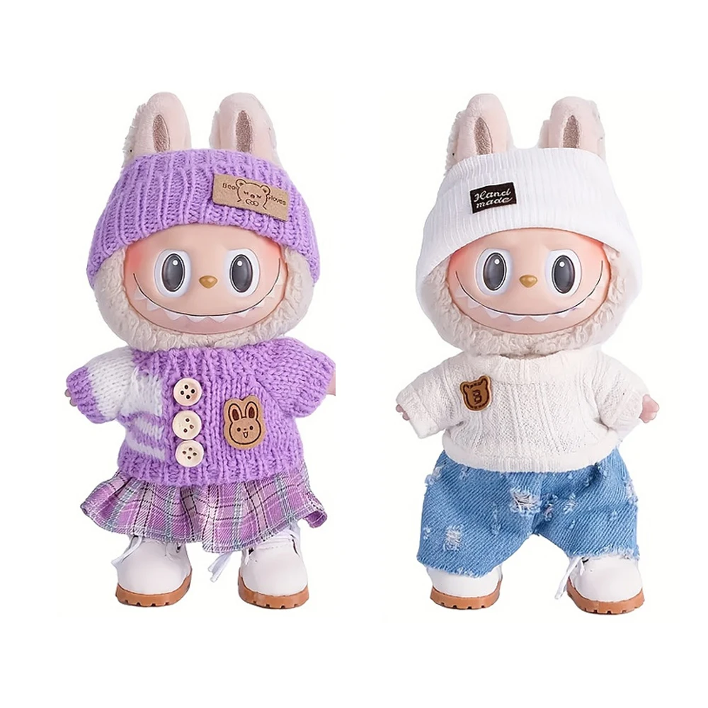 2 sets Labubu-poppenkleding voor Labubu, Labubu-kleding, Labubu-accessoires-outfits voor spelen en display (schoenen en pop niet inbegrepen)