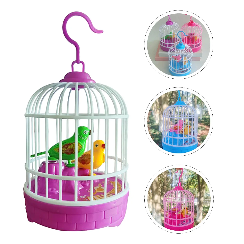 

Electronic Bird Toy Luminous Simulation Birdcage Smart Toy Kids Birds Kindergarten Glowing Pet Caged Induction with Plastic