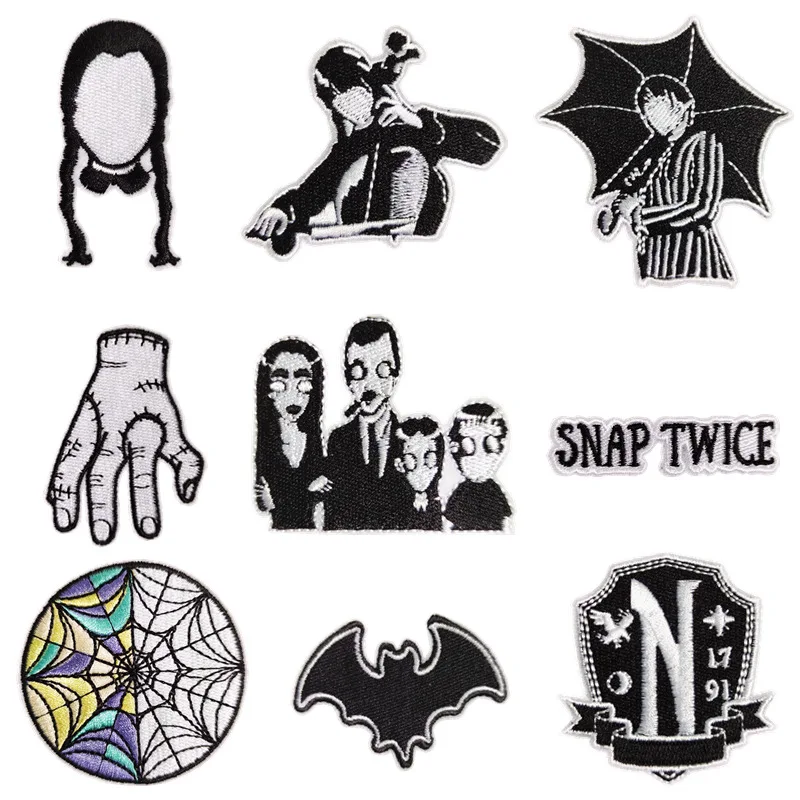 Movie Idol Woman Black Girls Bat Patches for Clothing, Cloth Sticker, Embroid, Garment Accessories, DIY Logo, Iron-on, Sewing