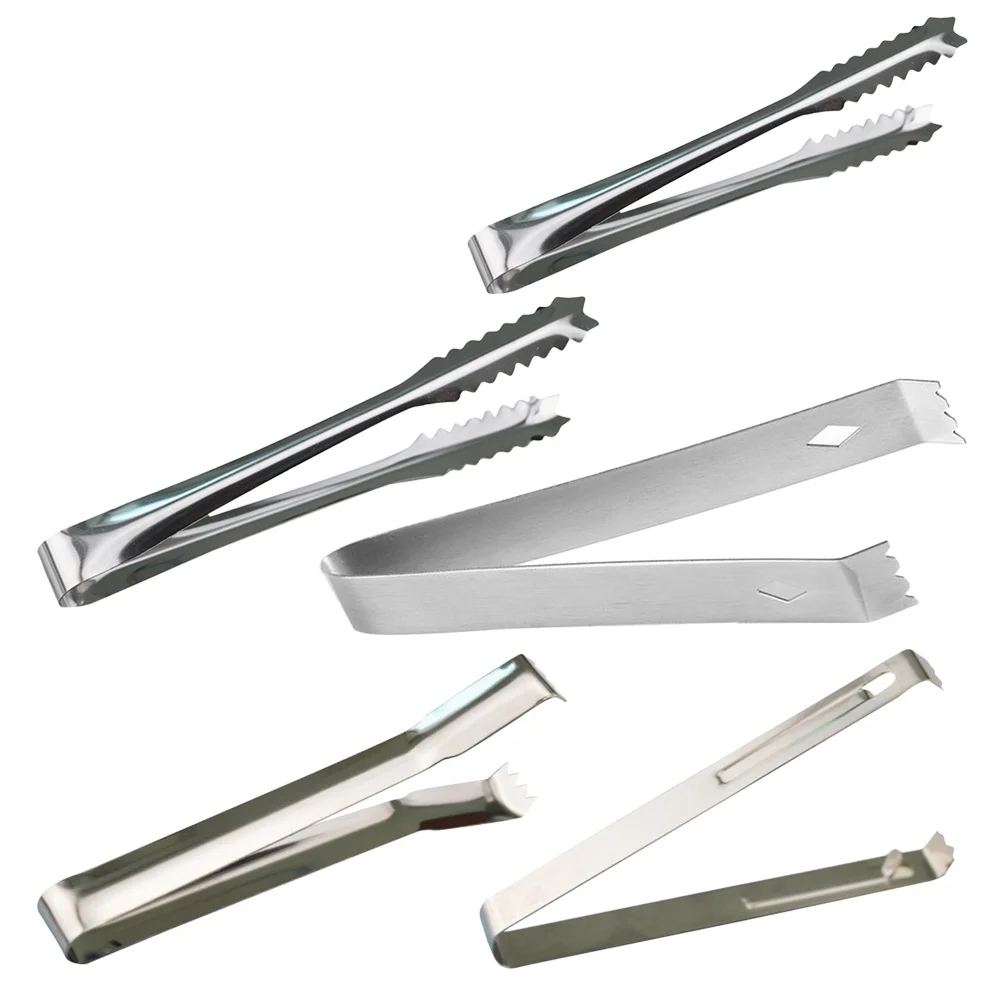 

5Pcs Ice Cube Sugar Tongs Stainless Steel Anti-Rust Ice Clips for Party Bar Cafe Kitchen Serving Tools 5 Patterns