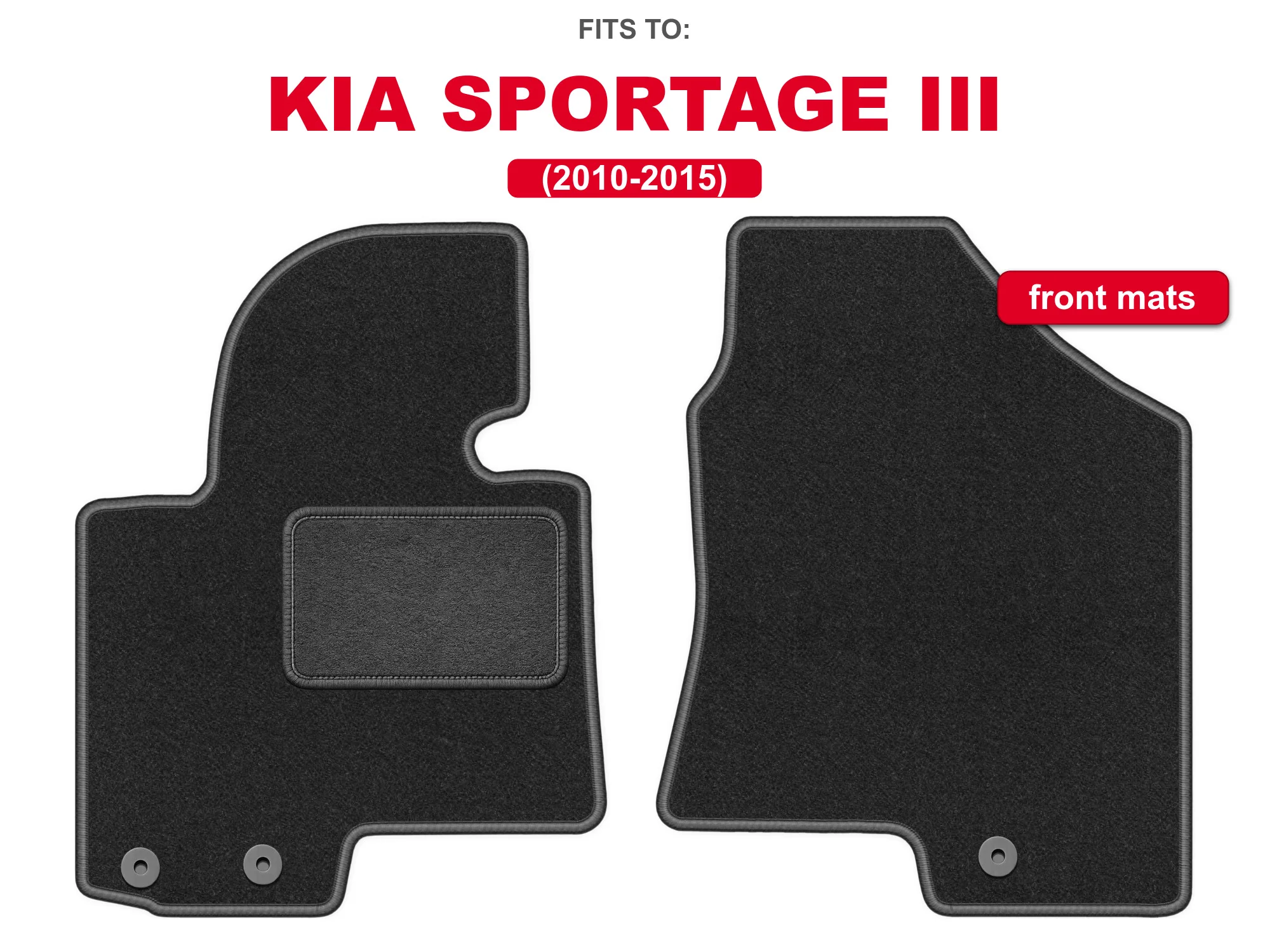 Image of Velours-Fußmatten vorne für: Kia Sportage III 2010-2015 SUV Graphit-Set, Auto-Fußmatten vorne für Fahrzeugboden