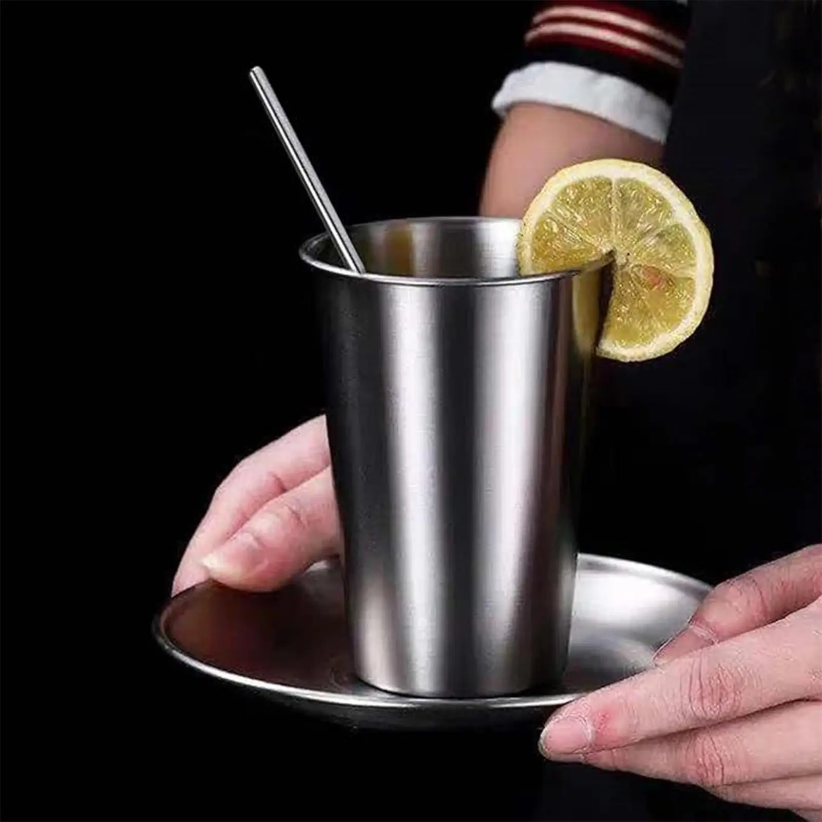 6 pçs conjunto de copos de aço inoxidável para uísque vinho portátil drinkware viagem ao ar livre inquebrável empilhável copos bebendo