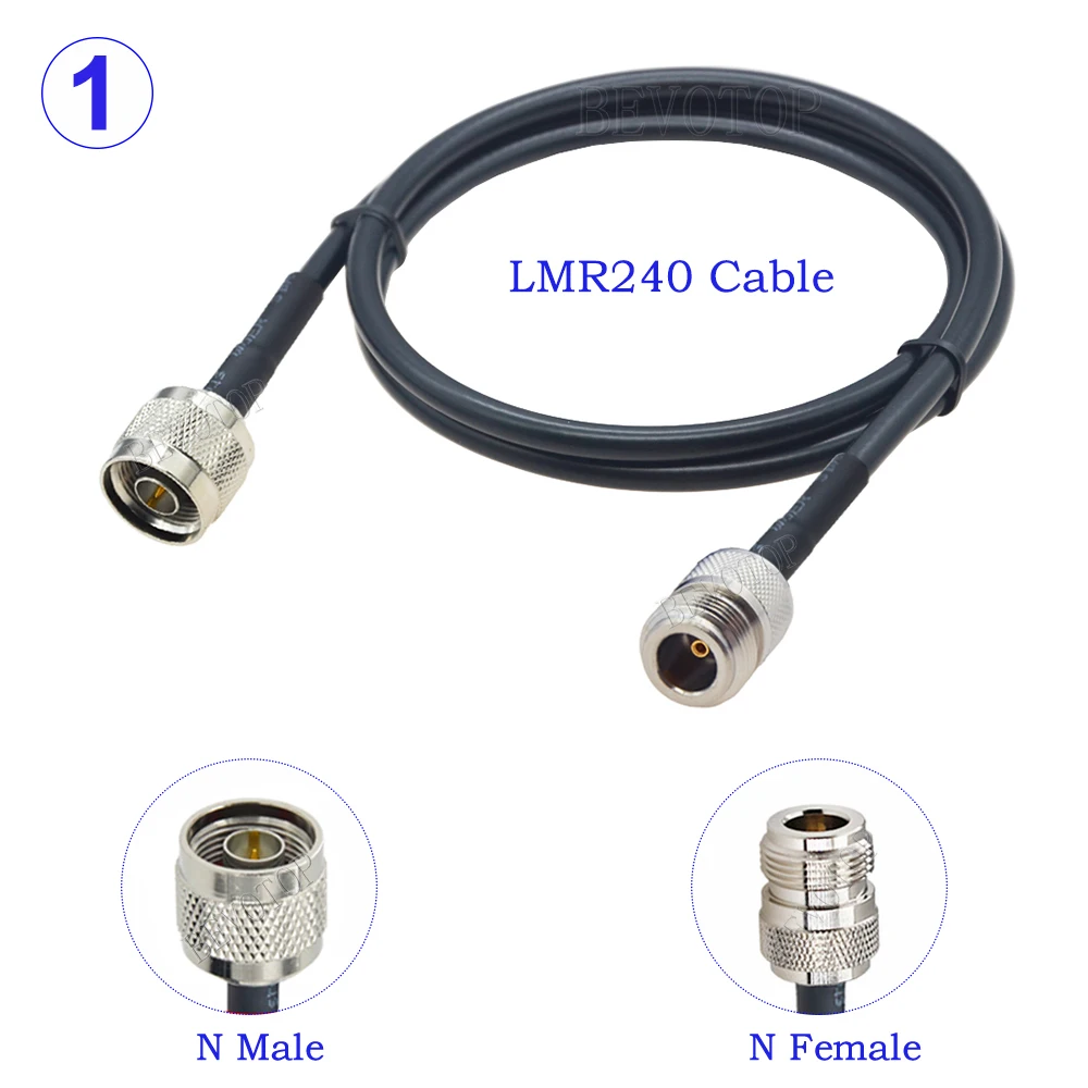 LMR240 Cable N Male Plug to N Male RF Connector Cable LMR-240 50-4 Low Loss 50 ohm Coax Pigtail Jumper Extension Cord 15cm-30m