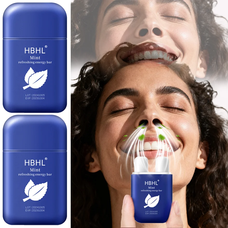 2-Pack Nasal Inhaler Sticks with Dual-Hole Design, Strong Cooling Mint Flavor, Refreshing and Invigorating; Portable Essential Oil Sticks, Suitable for Fitness, Driving, Staying up Late, Working Overtime, and Nighttime Use