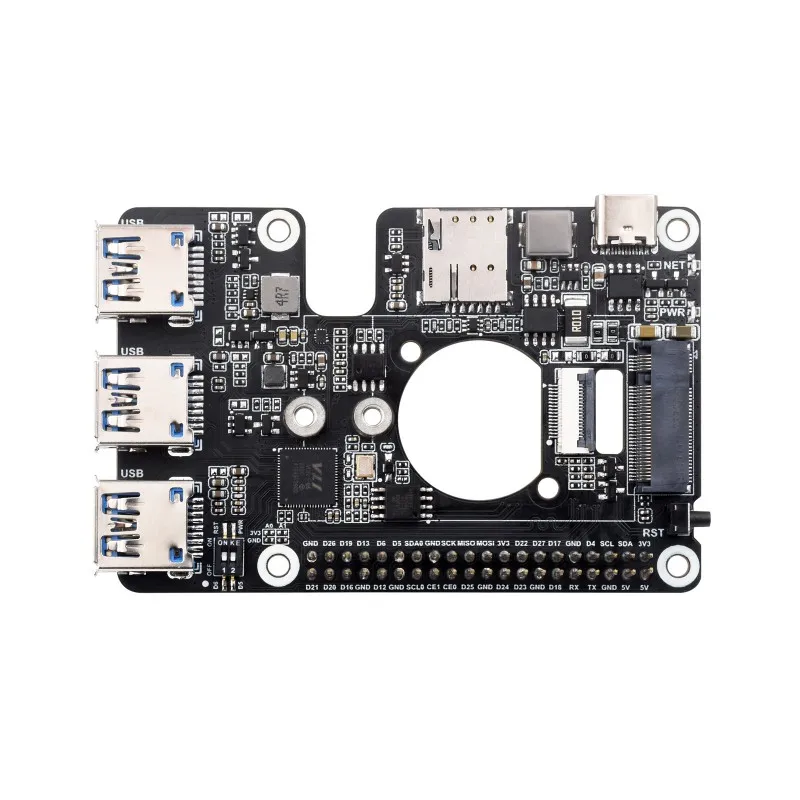 Imagem -02 - Wh-usb 3.2 Hat para Raspberry pi 5pcie para M.2 4g 5g Compatível com Simcom Quectel4g Módulos 5g Rede de Alta Velocidade