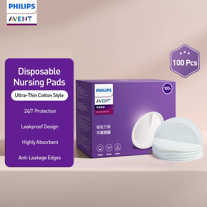 100pcs Philips Avent Disposable Breast Pads 3D Nursing Pads Soft & Breathable SAP Absorbent Comfort Breastfeeding Pads
