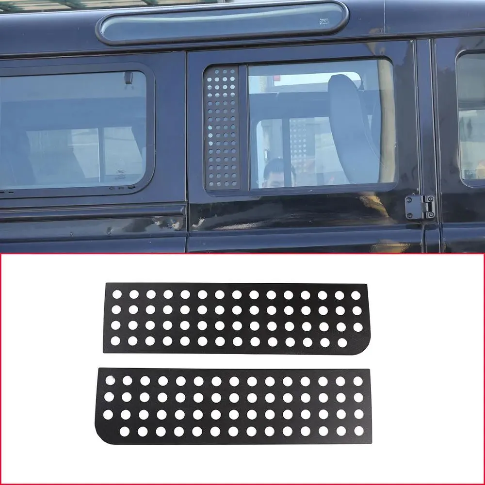 Aluminum alloy Black Glass Protective Panel Car window side For Land Rover Defender110 2012 2018