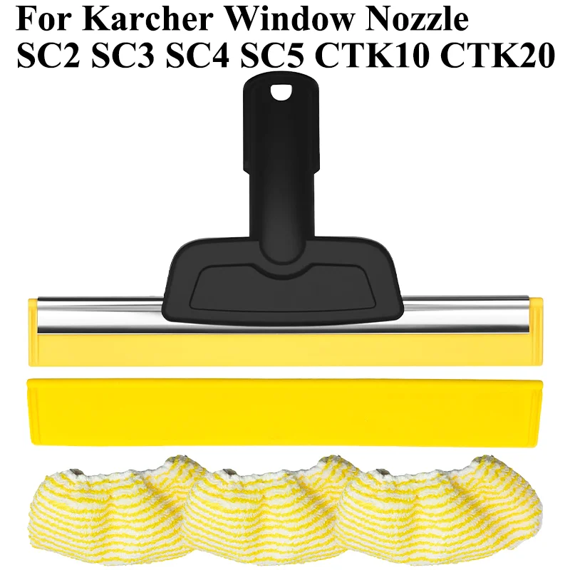 Acessórios Compatíveis para Limpador a Vapor Karcher SC2 SC3 SC4 SC5 CTK10 CTK20: Bico para Janelas, Raspador e Panos de Limpeza