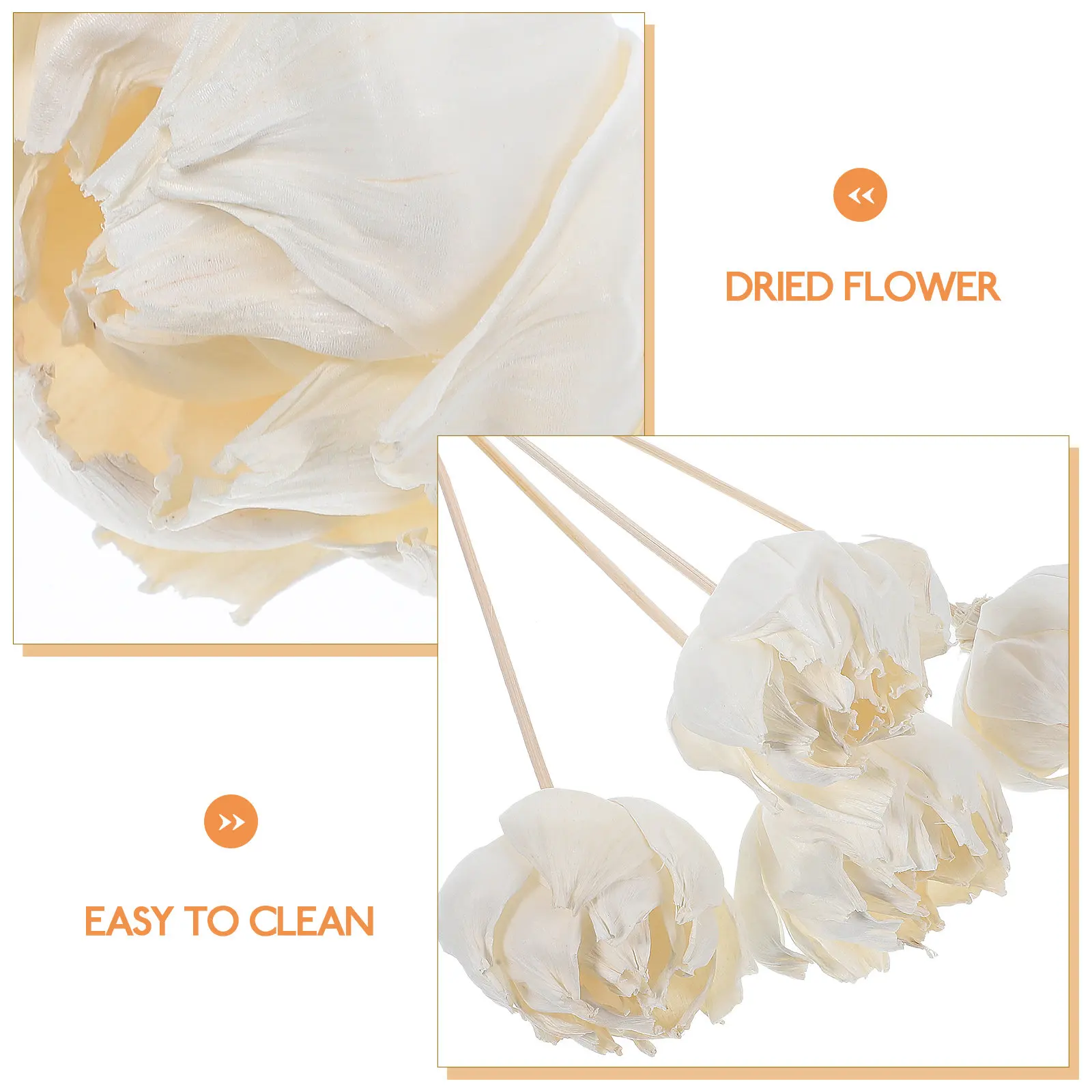 4Pcs Diffuser Flower Aromatherapy Reed Sticks Natural Dried Flower Essential Oil Diffuser Replacement for Home Car Decor Scent