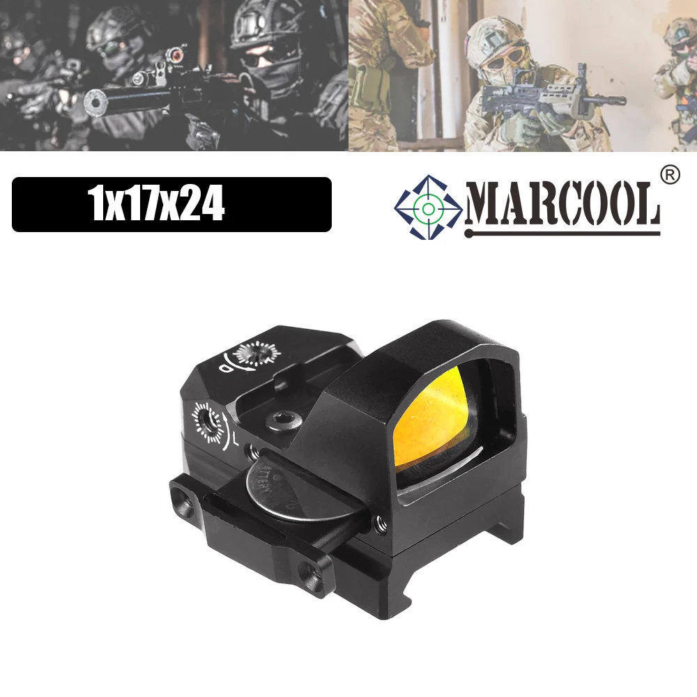 

Marcool 1x17x24 Red Dot Scope Pistol Handgun Sight Tactical 3 MOA Collimator Fits 21mm Picatinny GLOCK 17 19 9mm AR15 M4 .3006