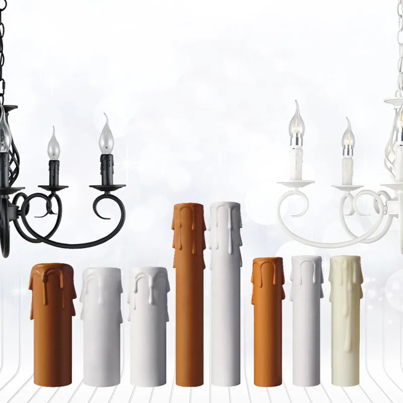 10 Copri Portacandele In Metallo Nero Per Attacco E14 - Tubi Base Per Lampadari E Lampade - Accessori Illuminazione In Ferro