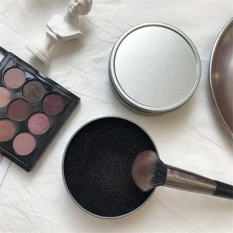 Custom Logo Makeup Brush Cleaner Sponge Remover Color Off Make Up Brushes Cleaning Mat Box Powder Brush Washing Clean Kits DIY
