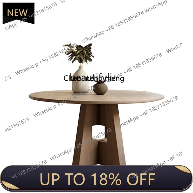 

P178 Ash Wood Round Table Simple Nordic Home Living Room Solid Wood Dining Table round Coffee Conference Table