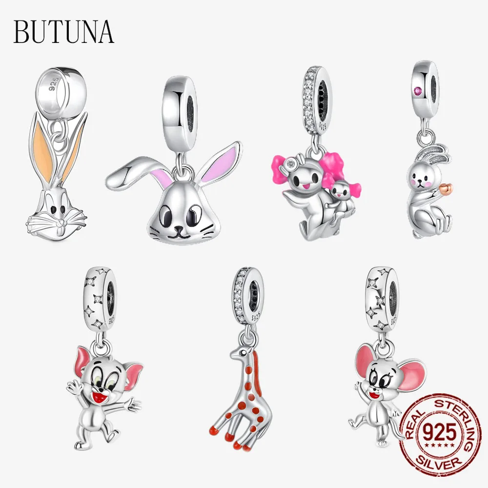 

Authentic 925 Sterling Silver Shining little animals Charms Beads Fit Original Pandora Bracelet Jewelry DIY Gift Christmas