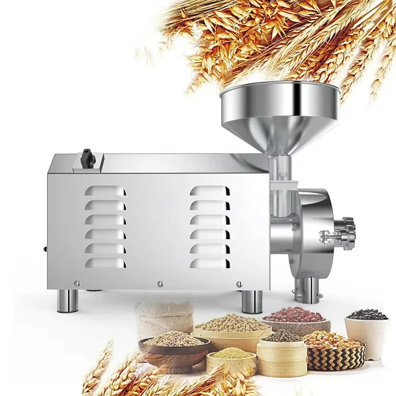 High Quality Industrial Electric Corn Mill Grinder Efficient Desktop Grain Nut Herb Coffee Spice Grinder Wheat Flour Machine