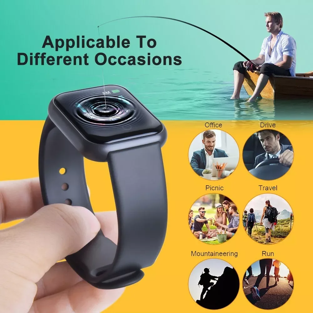 Y68 Adult Kids Smart Watch Bluetooth Fitness Tracker Sports Watches Heart Rate Monitor Blood Pressure Smartwatch for Android IOS