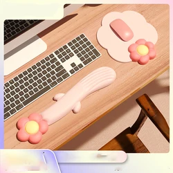 Sunflower Keyboard Wrist Rest Soft  Memory Foam Wrist Support Cushion for Easy Typing Pain Relief Ergonomic Anti-Slip