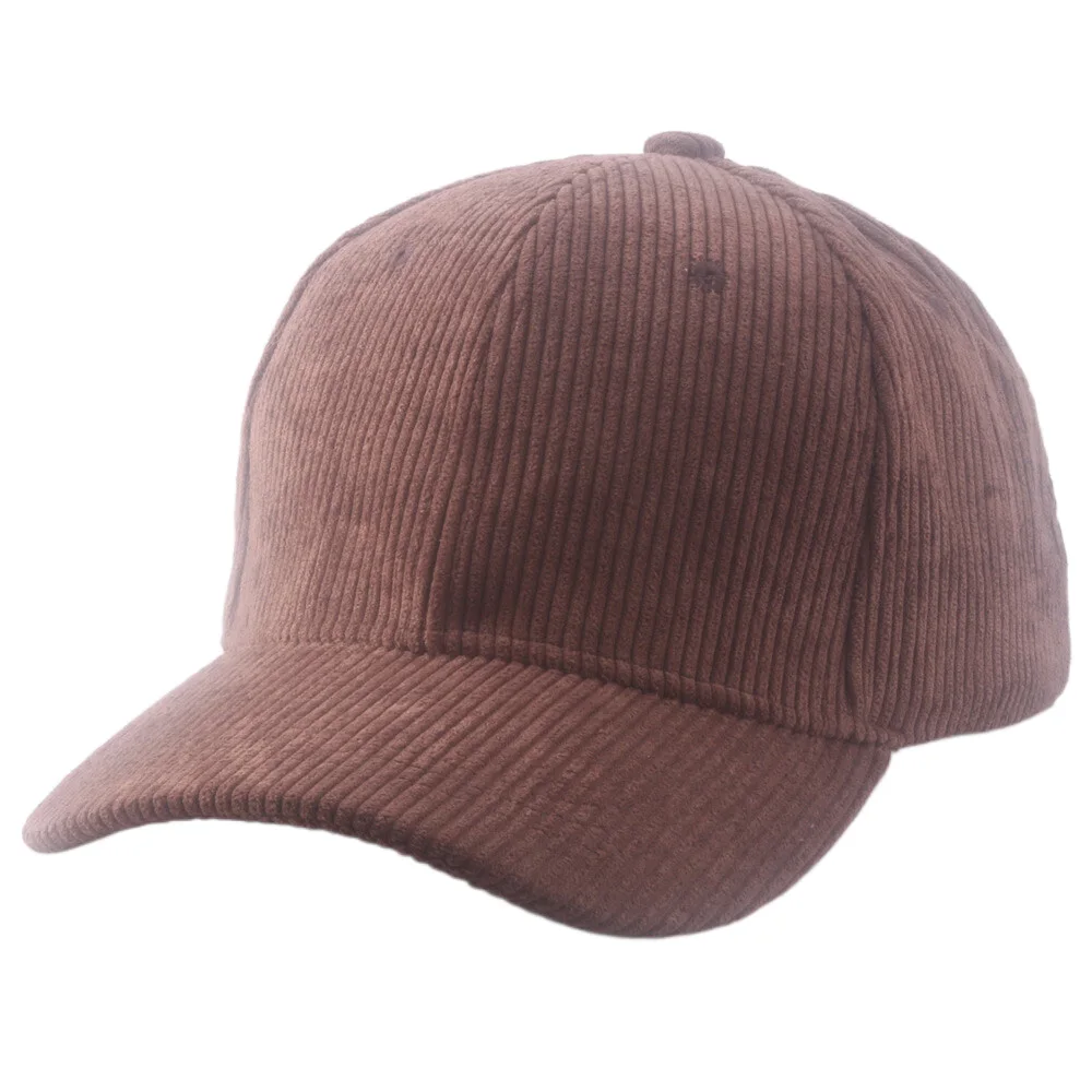 

Blank Brown Vintage Corduroy Ball Cap Men's Dad Hats Solid Textured Baseball Cap Autumn Winter