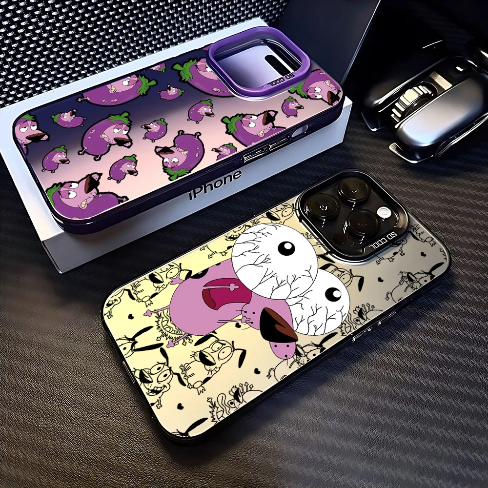 CARTOON COURAGEOUS Phone Case For Cowardlys Dog iPhone 16 15 14 13 12 11 Pro Max X  8 7 Plus Candy Matte Shockproof Back Cover