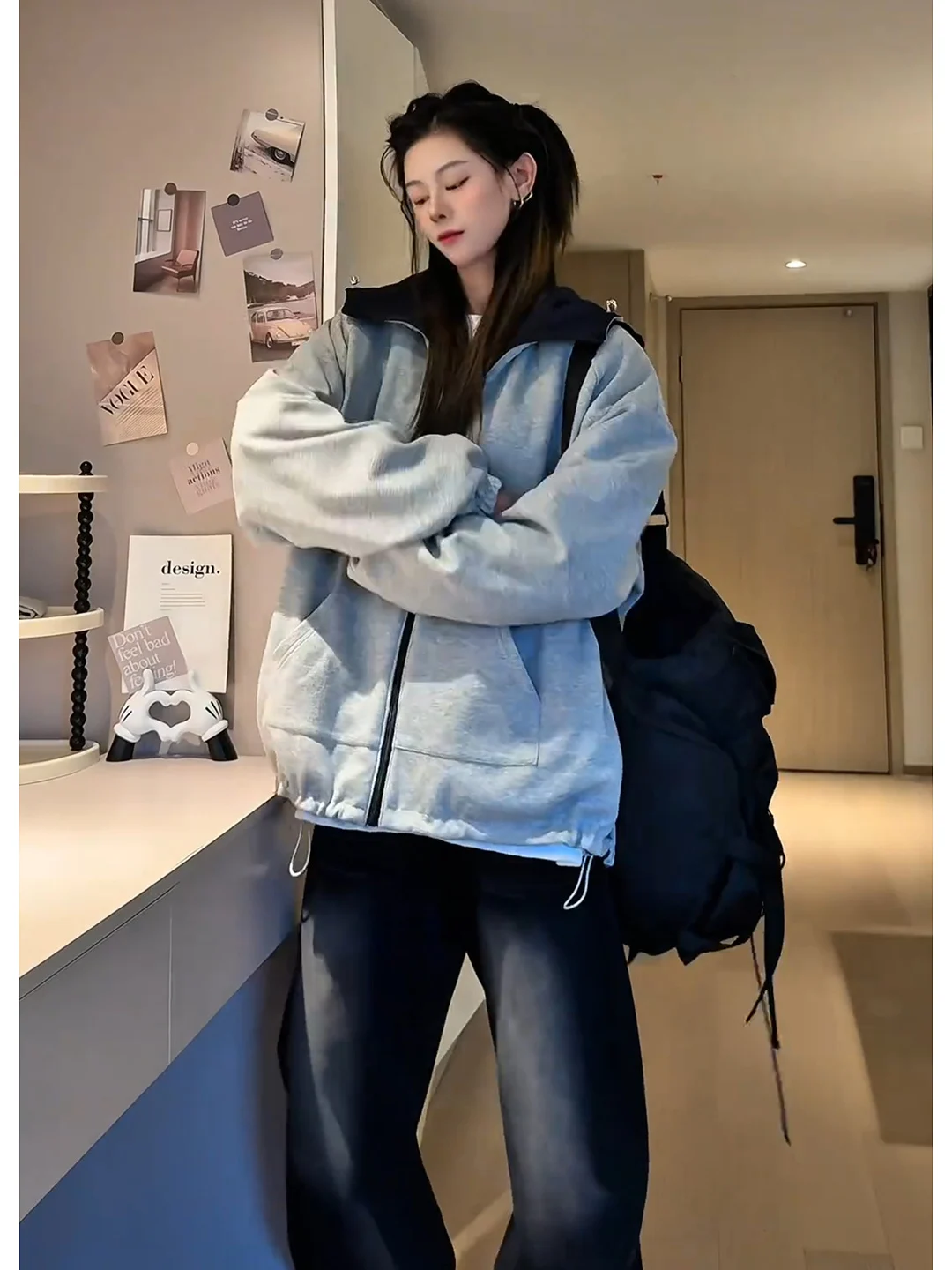 

Мужская двусторонняя толстовка-худи для осени и зимы, уличная куртка с защитой от ветра и грязи, рабочая куртка с регулируемым низом, антибликовая.