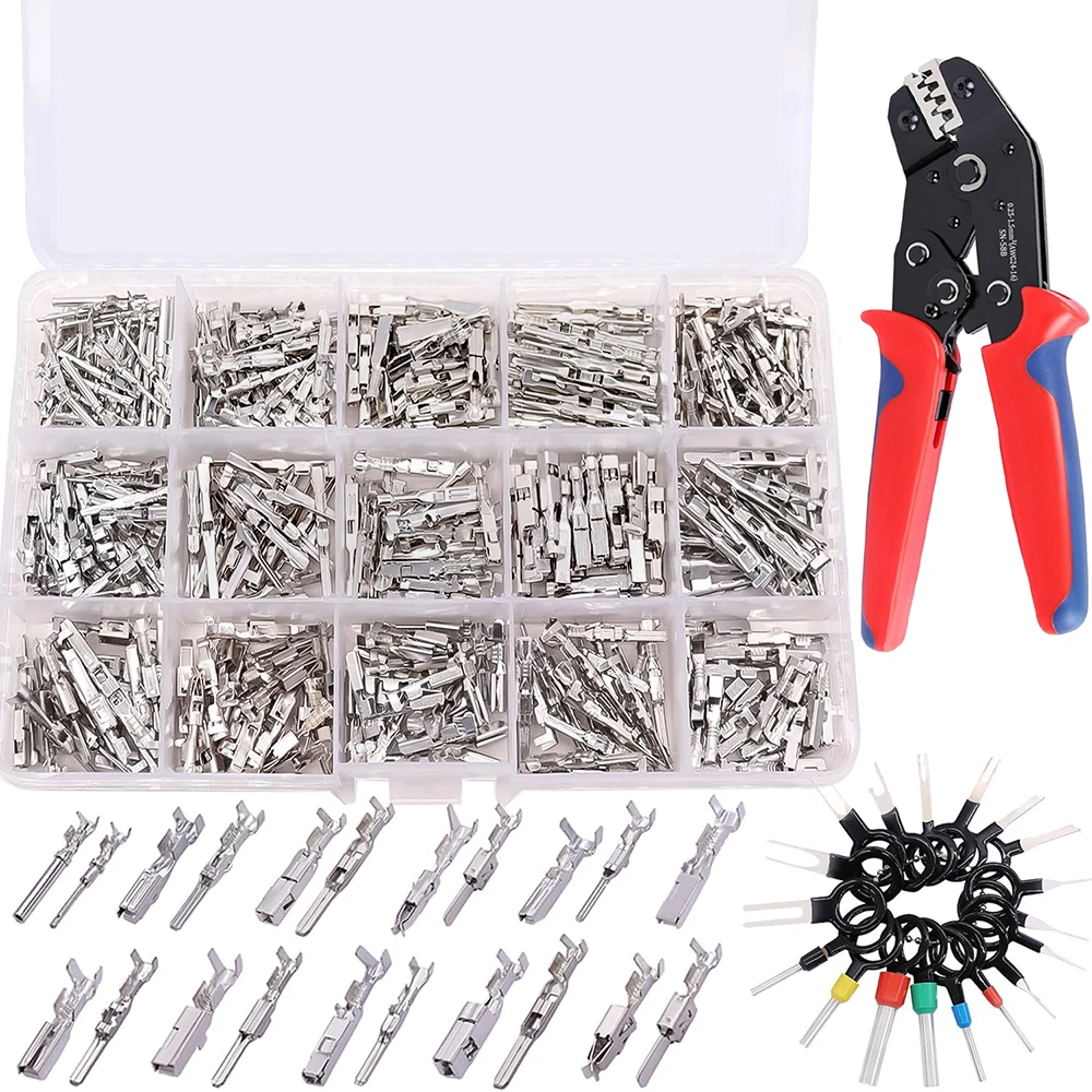 345Pcs Auto Elektrische Draht Terminal Pins Stecker Kit 1/1,5/1,8/2,2/2,8/3,5mm Stecker Pins Terminal Automotive Crimp Pins – Detail 5