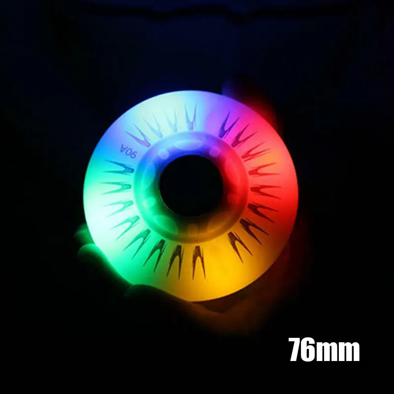Ruedas de patín en línea con iluminación LED, 4 piezas, 90A, 80, 76, 72, 68, multicolores