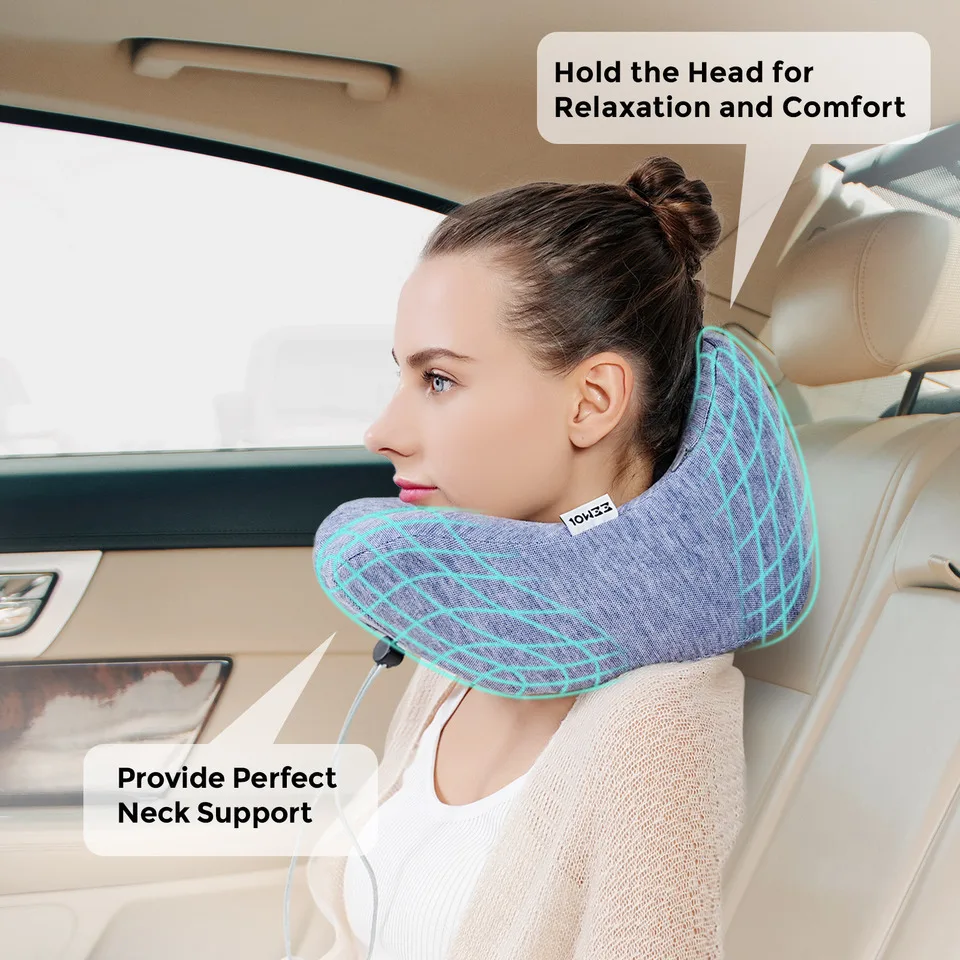 Beawalker Comfortable Stylish Airplane Trendy Bear Ears Foldable Memory Foam U-shaped Wearable Portable Travel Neck Support
