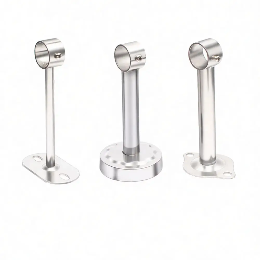 Premium Stainless Steel Closet Rail Flange Holder Ceiling Mount For Hanging Clothes Pole Wardrobe Pipe Support Hardware