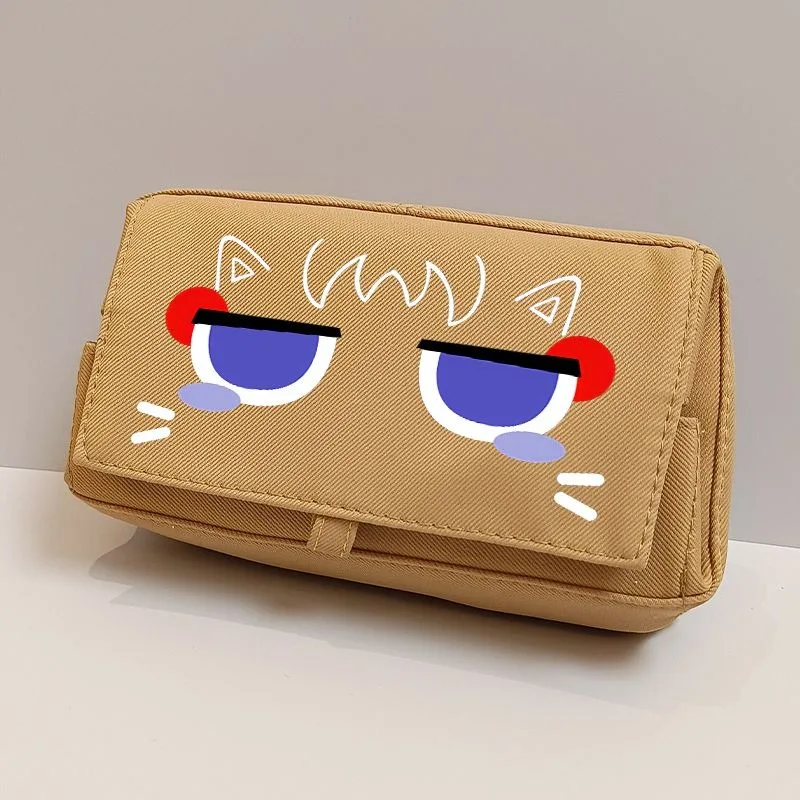 Game Anime Genshin Impact Cosplay Wanderer Balladeer High Capacity Canvas Flip Pen Bag Pencil Case Stationery Gifts