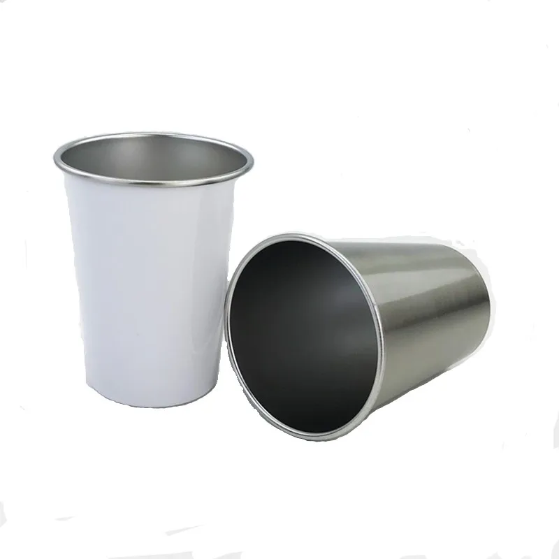 Sublimation Blank Stainless Steel Coffee Portable Drinking Cups Drinkware Water Bottle Cone Shape for DIY Photo Printing
