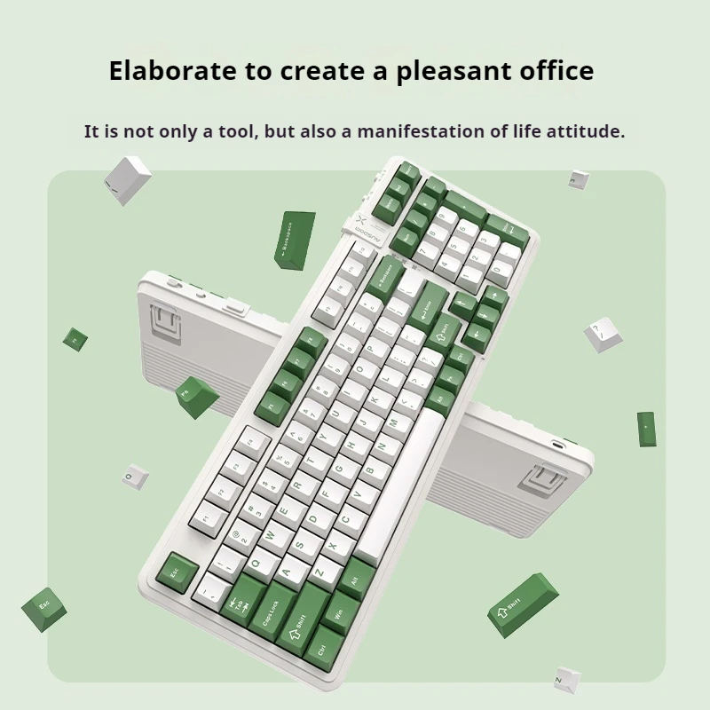 Hola98 Kongqingyu لوحة المفاتيح الميكانيكية ثلاثة أوضاع اتصال المحور الصامت التخصيص RGB مريح ASD حشية هيكل PCB