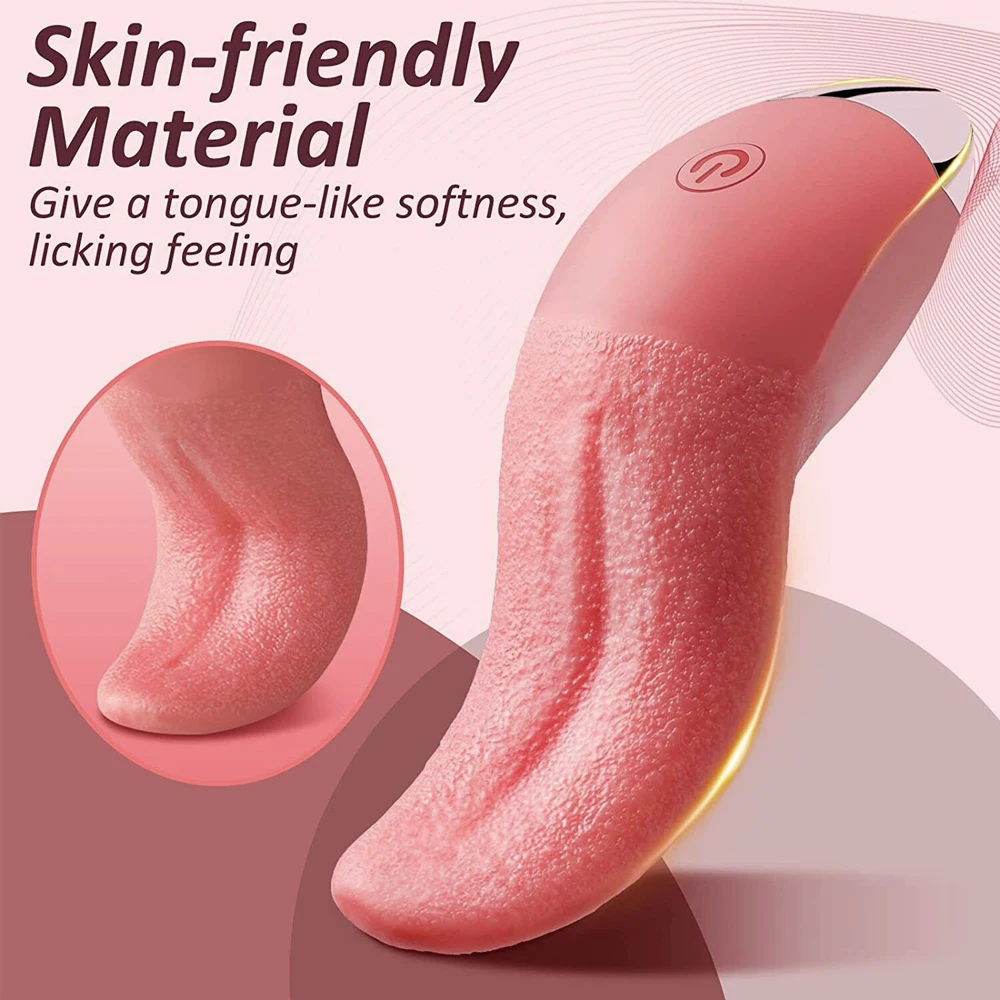 10 Speeds Tongue Licking Vibrator for Women Oral Nipple Clitoris Stimulator Silicone Vibrators Sex Toys Goods for Female Adults