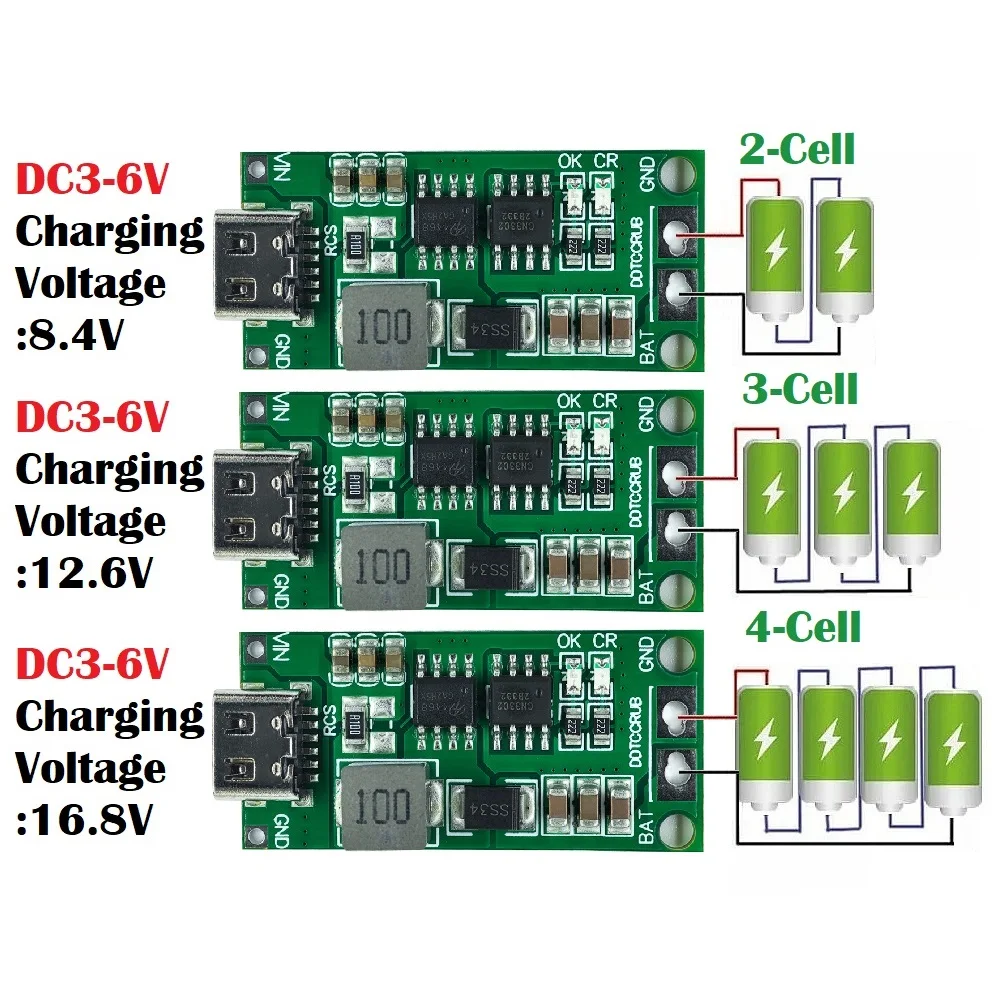 10 SZTUK wielogniwowych akumulatorów litowych 2S 3S 4S typu C do 8,4 V 12,6 V 16,8 V 18650 Ładowarka polimerowa 7,4 V 11,1 V 14,8 V