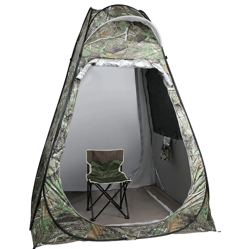 Camouflage Ice Fishing Tent For 1Person Anti-mosquito Rain-proof Sunscreen Double Doors 2Windows Pop Up Quick Open 150*150*190Cm