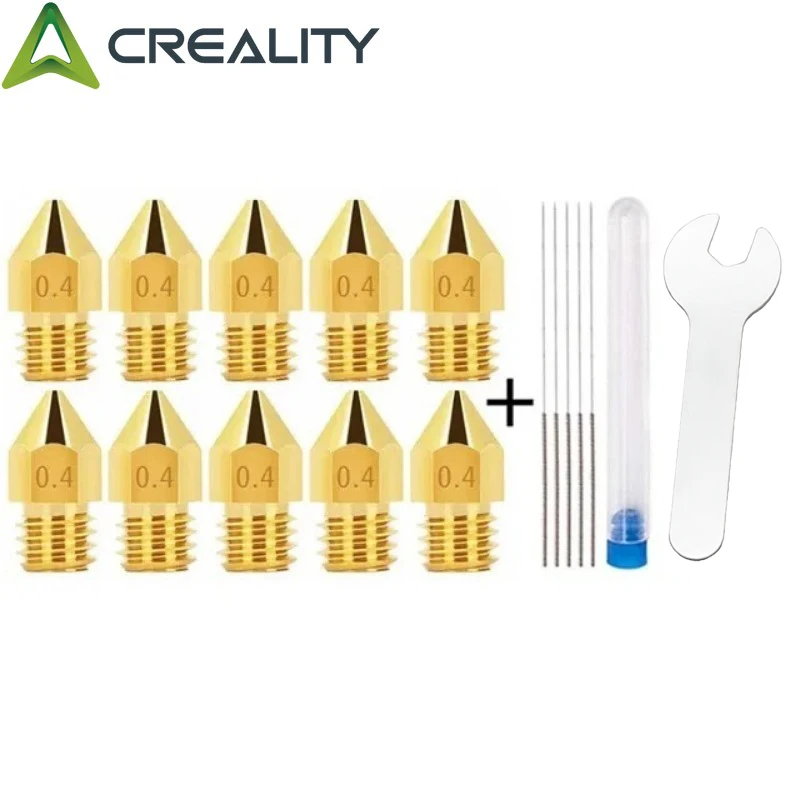 

Creality 10PCS 3D Printer MK8 Brass Nozzles 0.2/0.3/0.4/0.6/0.8/1.0mm Ender 3 Extruder Stainless Steel Nozzles for 3D Printers