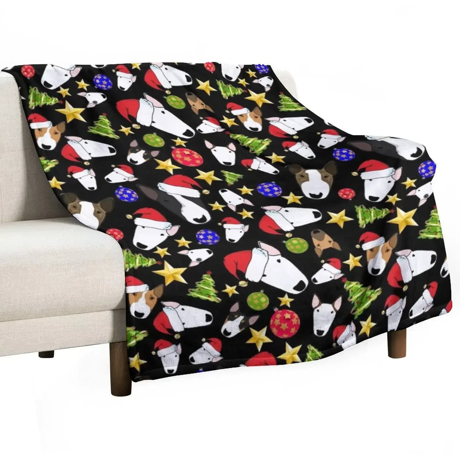 Christmas Bull Terriers Throw Blanket blankets ands Stuffeds Heavy Blankets