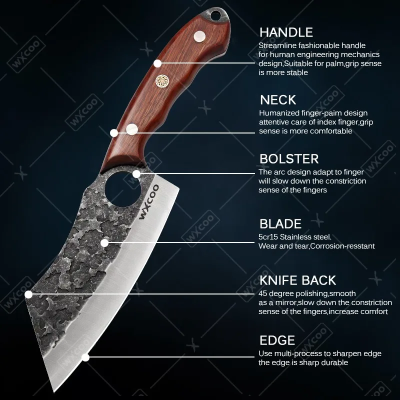 Juego de 1-3 Cuchillos de Cocina con Funda, Cuchillo Profesional para Deshuesar Carne y Pescado, Accesorios de Cocina para Viajes Familiares